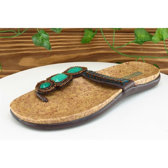 Kenneth Cole Reaction Sz 6 M Blue Thong Synthetic‎ Women Sandals - Picture 1 of 10